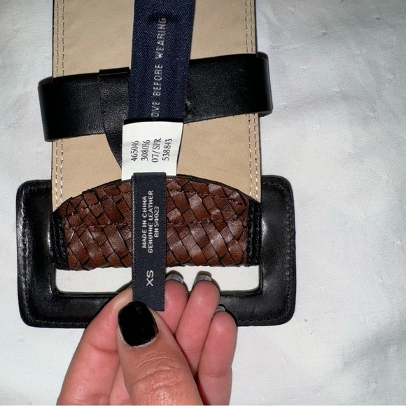 BANANA REPUBLIC LEATHER WOVEN WIDE BELT SIZE XS - Picture 5 of 11